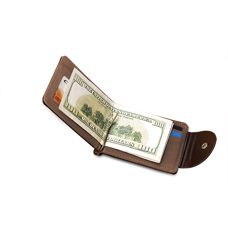 Billetera Cartera Hombres Clip Mini Vintage Cuero 3