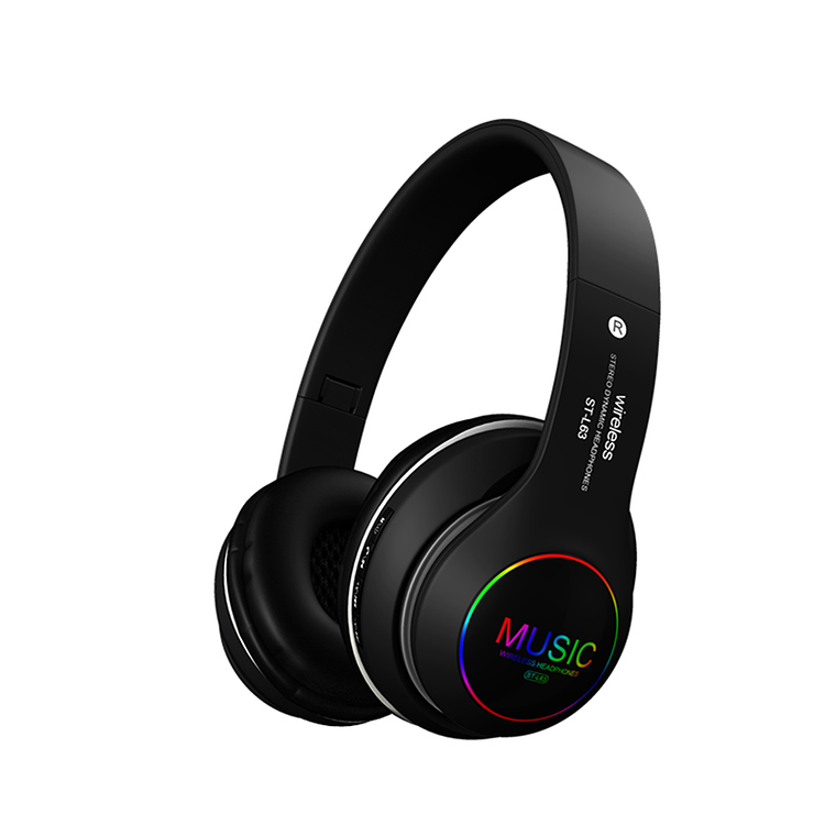 Audifonos Microfono Ajustables Gaming Inalambricos ST L63 Negro 1