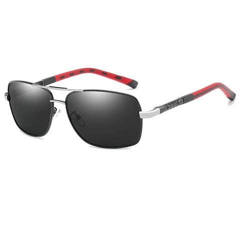 Gafas Lentes Sol Polarizados UV400 Conduccion 8724 Negro Rojo