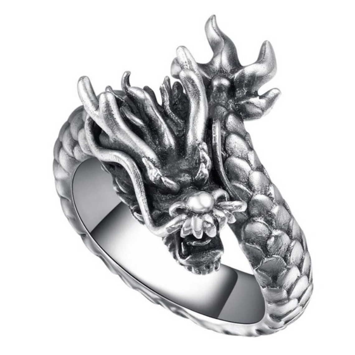Anillo Punk Retro Gotico Hombre Ajustable FF046 Dragon 1