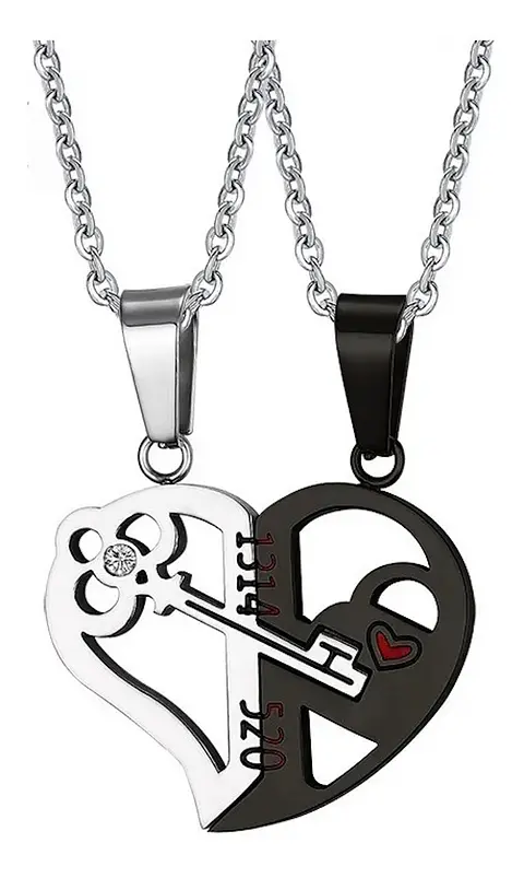Dije Parejas Cadena Corazon Llave