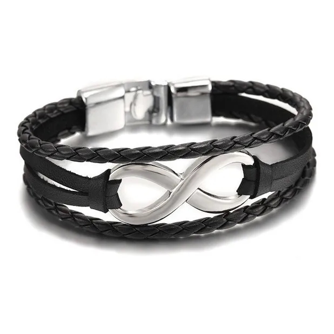 Manilla Cuero Infinito Aleacion 21.5cm Cierre 1