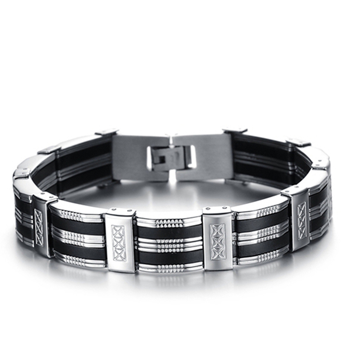 Pulsera Hombre Acero Silicona 21cm MPH850 1