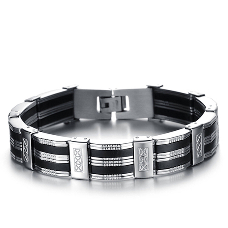 Pulsera Hombre Acero Silicona 21cm MPH850 1