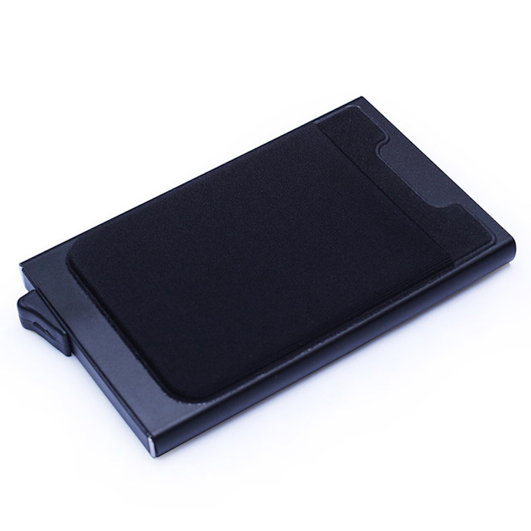 Billetera Cartera Aluminio Proteccion RFID QB0097 Negro A 1