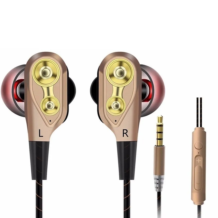Audifonos Profesionales V3 Auricular Con Microfono Dorado 2
