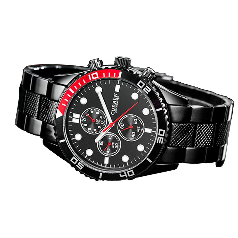 Reloj Hombre CURREN Deportivo Analogo 8028 Negro Rojo 2