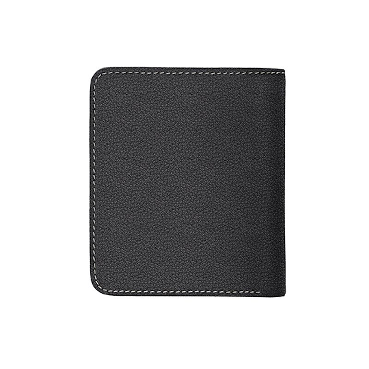 Billetera Hombre BISON DENIM Cuero Genuino N4429 Negro Blanco 2