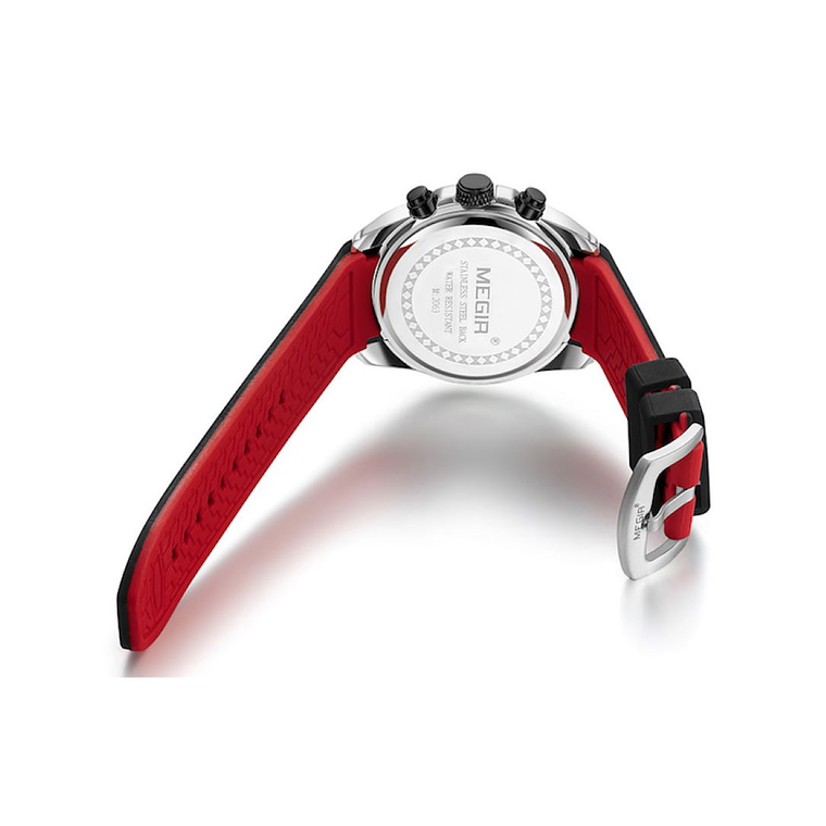 Reloj Hombres MEGIR 2063 Cronografo Luminoso Negro 3