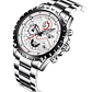 Reloj Hombre LIGE 9821 Cronografo 3Bar Pulso Acero Blanco - Miniatura 2