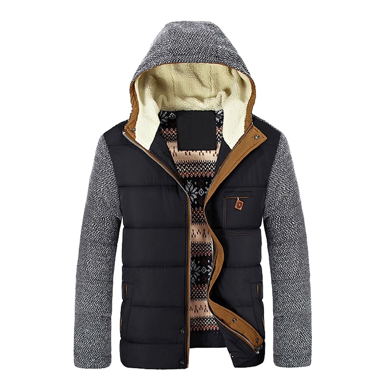 Chaqueta Abrigo Invierno Calida Hombre Gruesa Algodon SA830 Negro 1