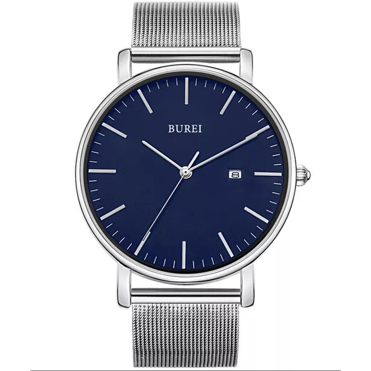 Reloj Lujo Hombres Acero Inoxidable CRRJU 2135 Plateado Azul 1
