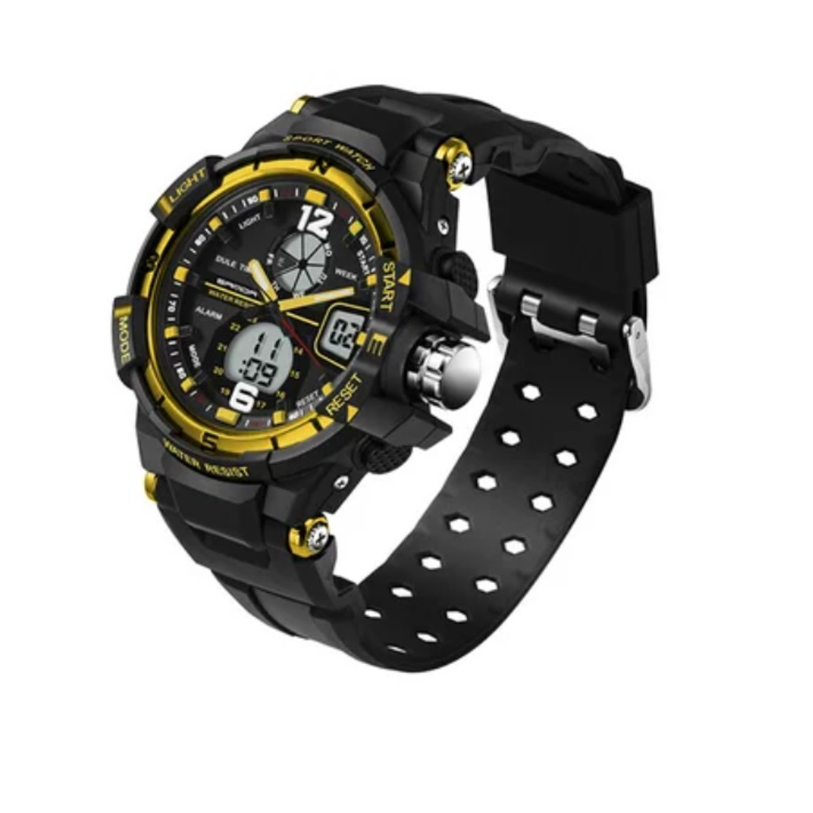 Reloj Analogo Digital Militar SANDA 289 Hombre 3ATM Dorado 1