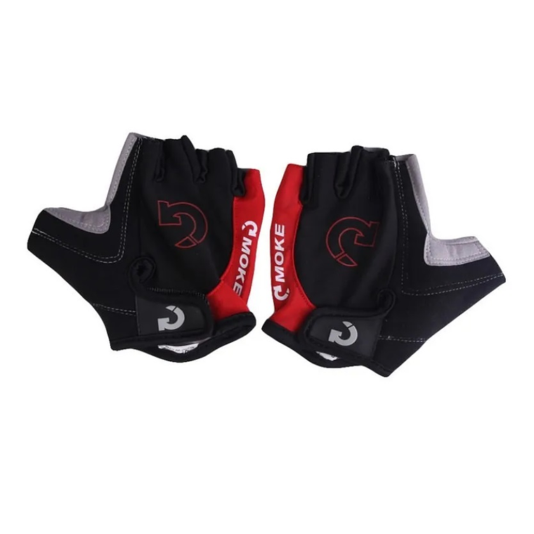 Guantes Ciclismo Medio Dedo Rojo 1