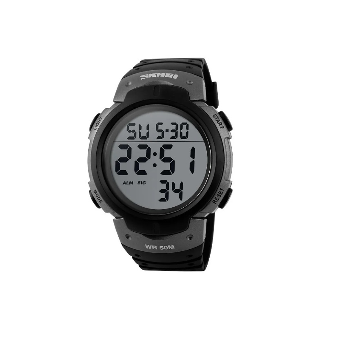 Reloj Digital Estilo Militar SKMEI 1068 Negro Plateado 1