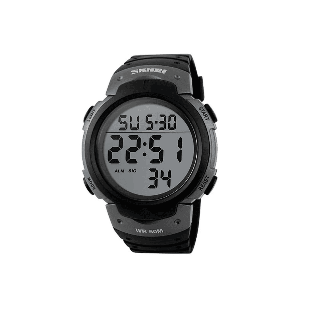 Reloj Digital Estilo Militar SKMEI 1068 Negro Plateado