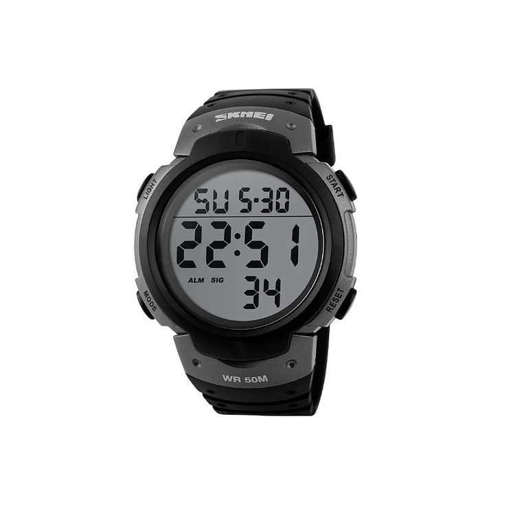 Reloj Digital Estilo Militar SKMEI 1068 Negro Plateado 1