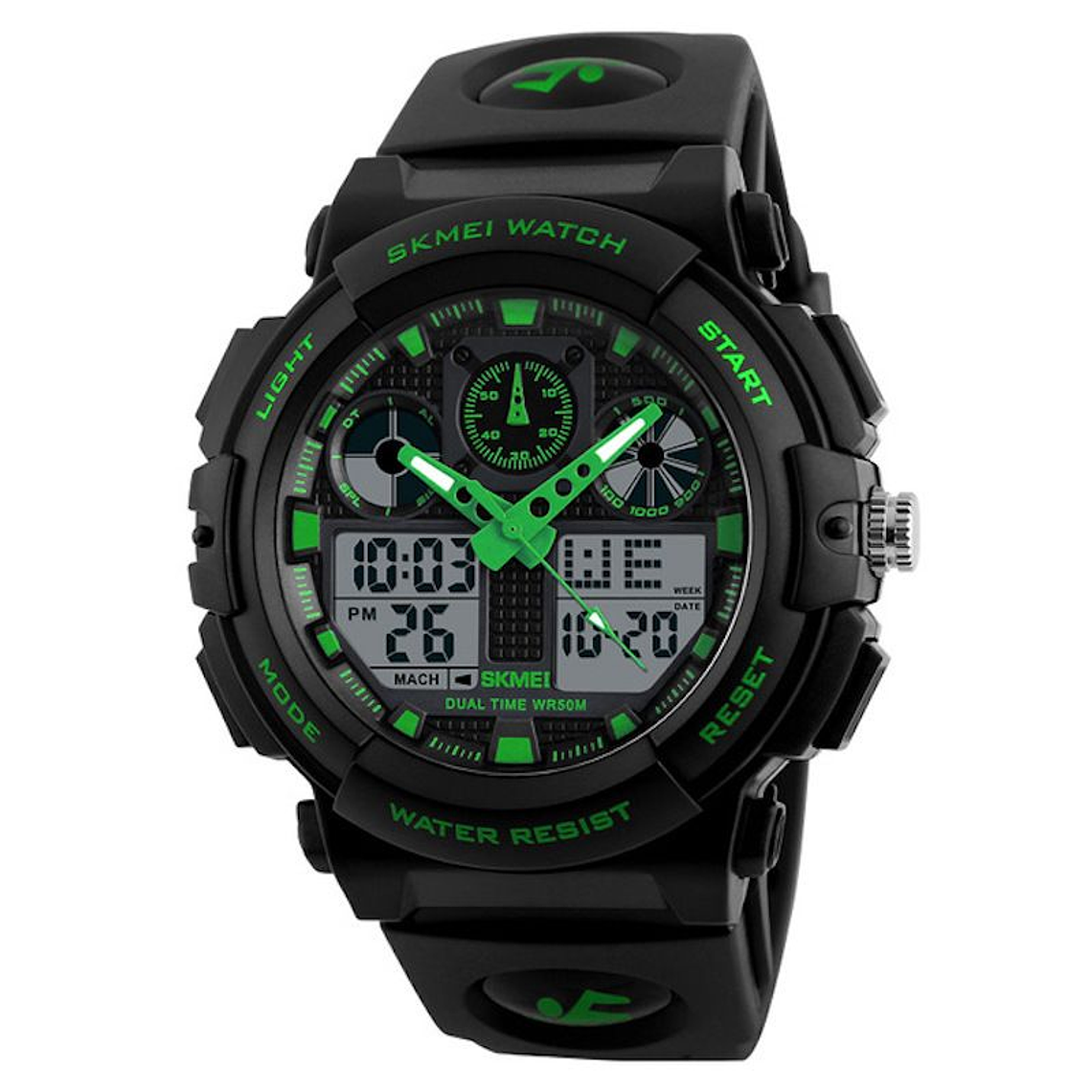 Reloj Deportivo Doble Tiempo Cronografo SKMEI 1270 Verde 1