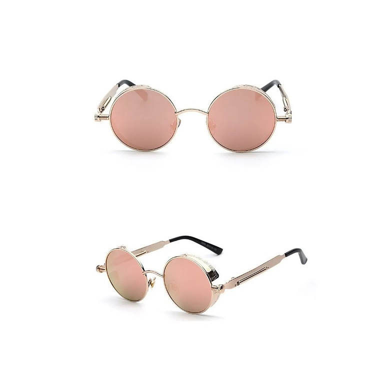 Gafas De Sol Goticas Vintage UV400 Dorado Rosado 2