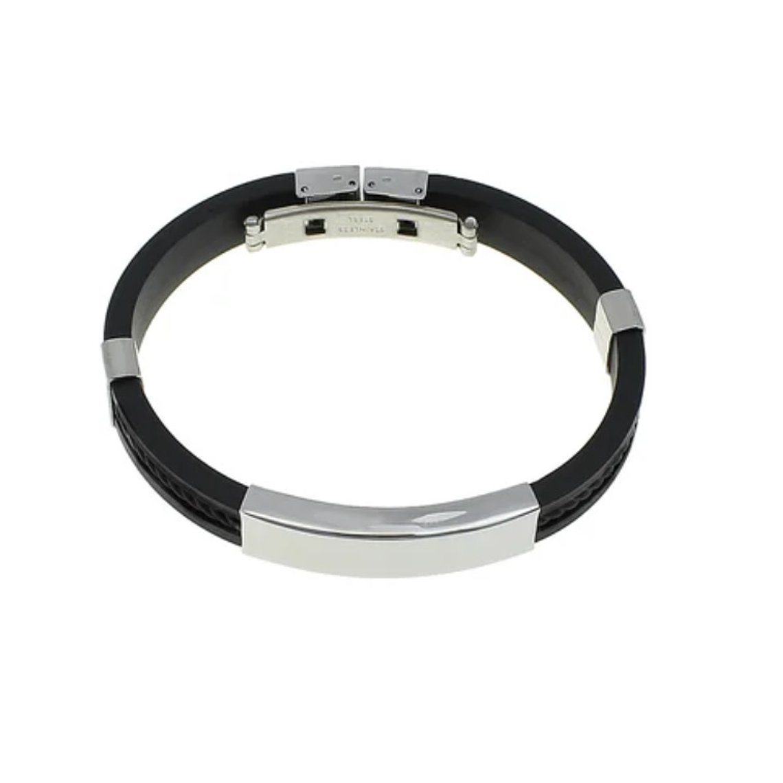 Manilla Silicona Acero Inoxidable  Color Negro 1