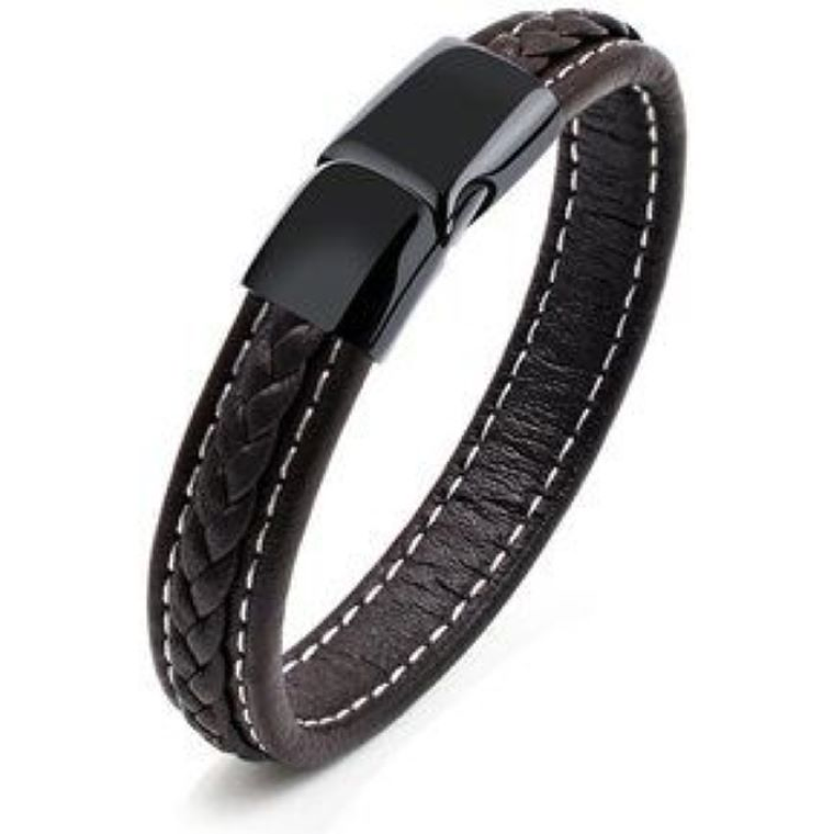 Manilla Magnética Cuero Acero Inoxidable Marrón 2062 1