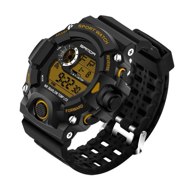 Reloj Deportivo Digital Militar SANDA 326 Hombre Dorado 1