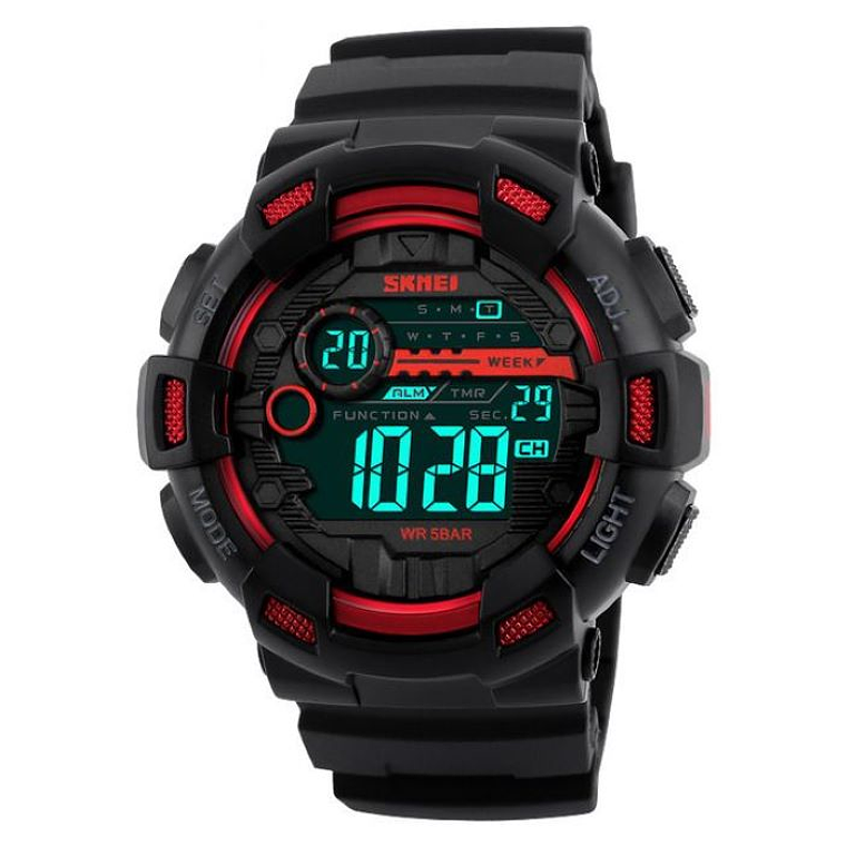 Reloj Deportivo Digital SKMEI 1243 Luz Fondo Cronógrafo Rojo 1