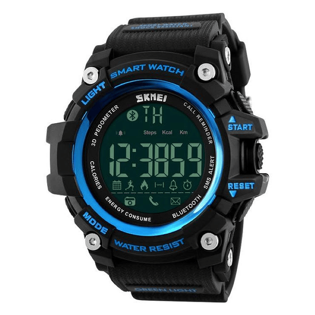 Smartwatch Digital SKMEI 1227 Luz Fondo Negro Azul