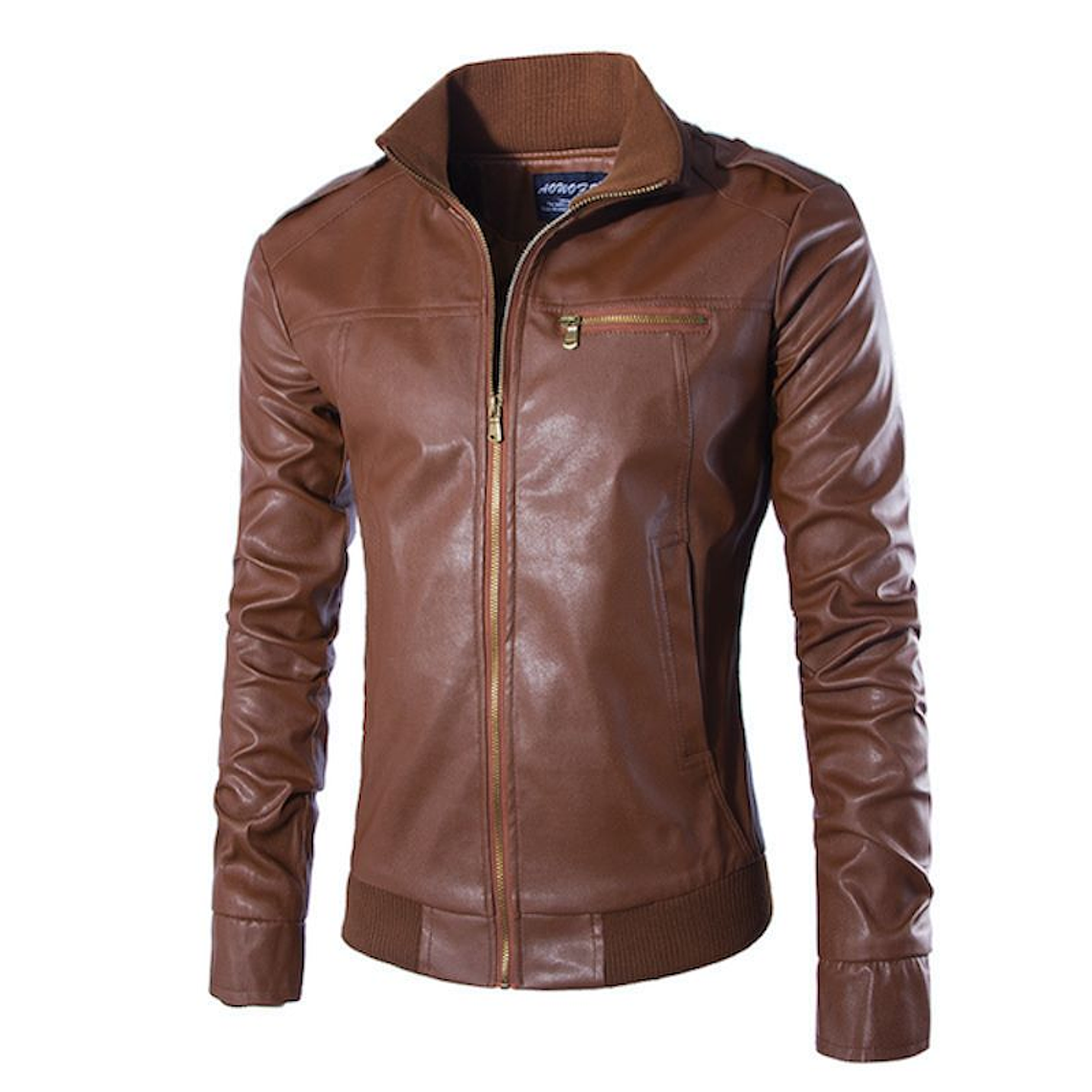 Chaqueta Larga Hombre Cuero Sintetico Casual 42264 Cafe 1