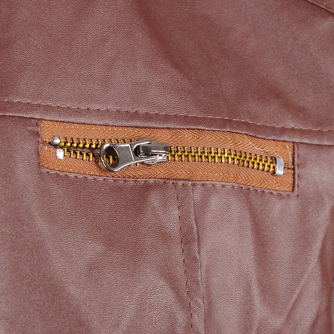 Chaqueta Larga Hombre Cuero Sintetico Casual 42264 Cafe 2