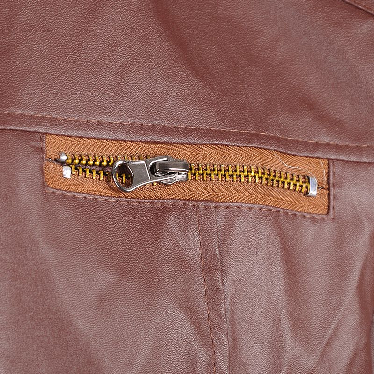 Chaqueta Larga Hombre Cuero Sintetico Casual 42264 Cafe 2