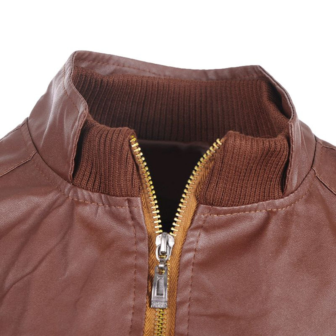 Chaqueta Larga Hombre Cuero Sintetico Casual 42264 Cafe 3