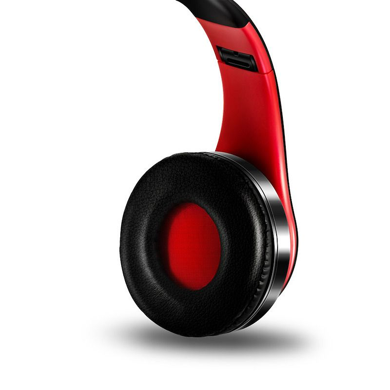 Audifonos Bluetooth Inalambricos Estereo Plegables Rojo 4