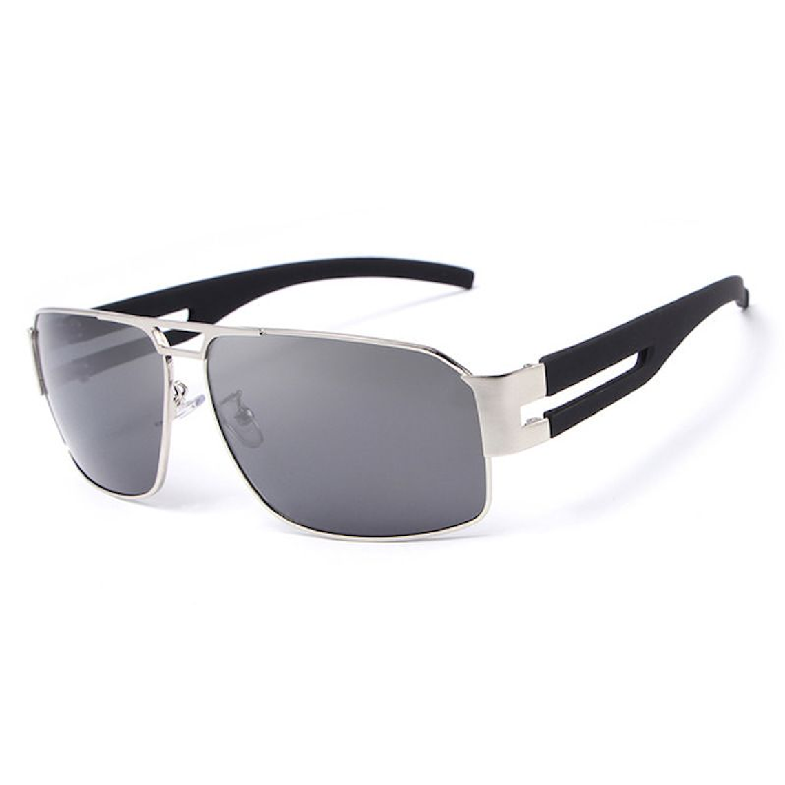 Gafas Lentes Sol Polarizado HDCRAFTER 8462 Negro Plateado 1
