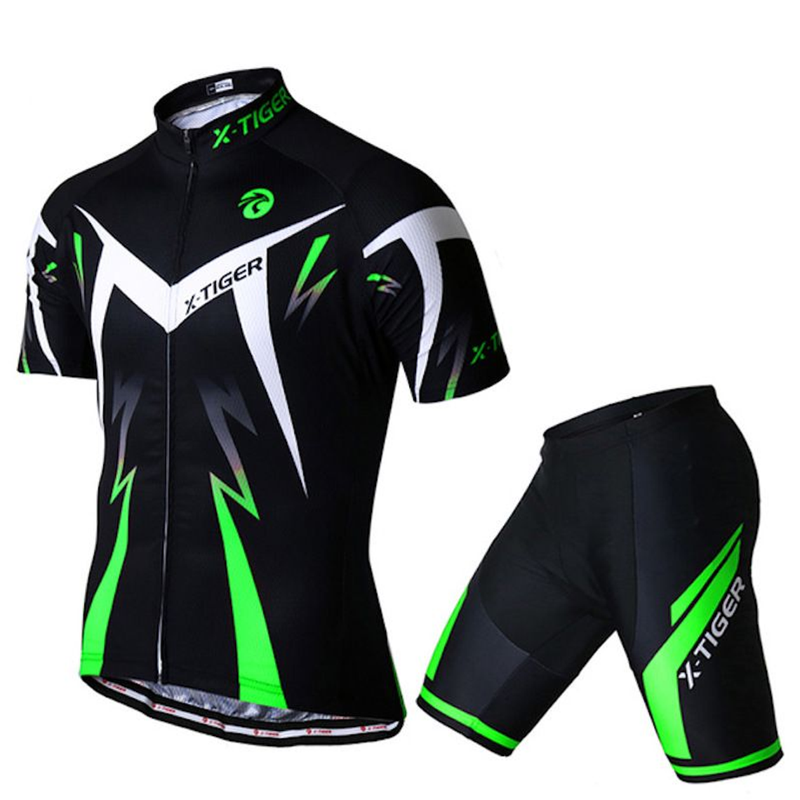 Conjunto Ciclista Profesional X-TIGER Negro Verde 1