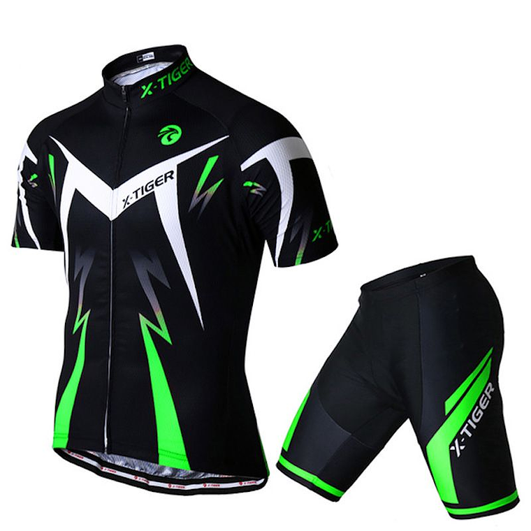 Conjunto Ciclista Profesional X-TIGER Negro Verde 1