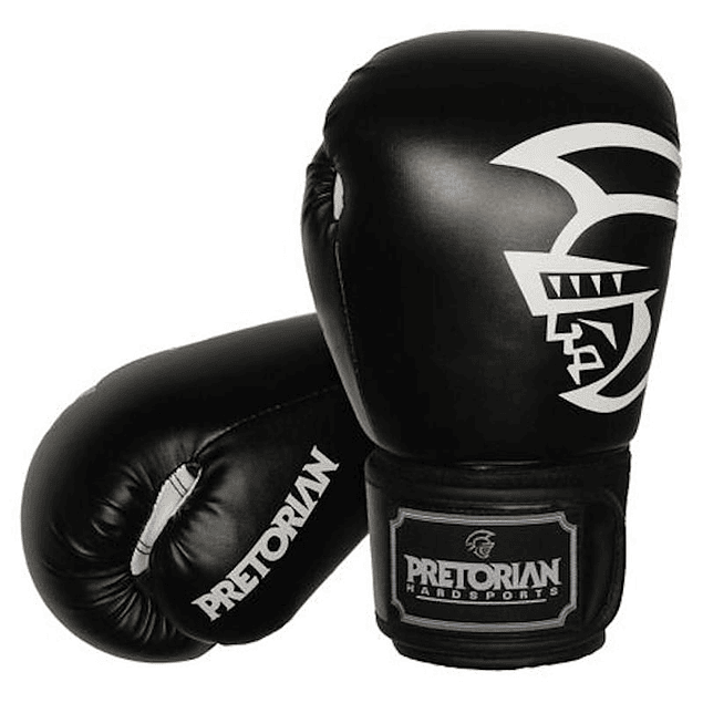 Guantes Boxeo Kick Boxing MMA Cuero PU PRETORIAN Negro