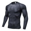 Camiseta Manga Larga Hombre Gimnasio Fitness 4029 Negro