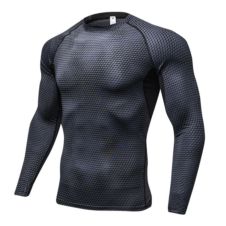 Camiseta Manga Larga Hombre Gimnasio Fitness 4029 Negro 1