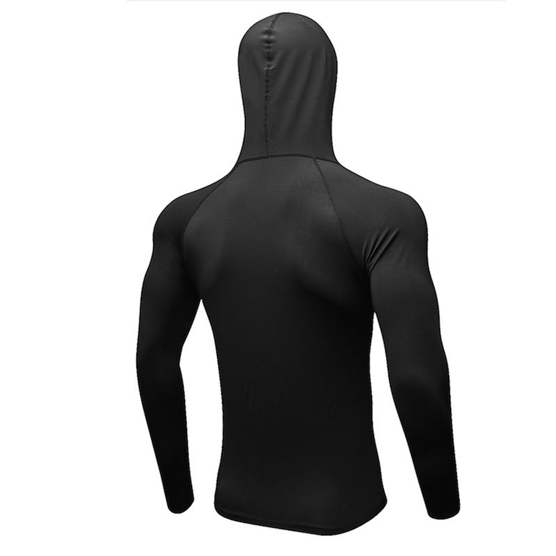 Camiseta Manga Larga Hombre Cremallera Fitness 9002 Negro 2