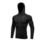 Camiseta Manga Larga Hombre Cremallera Fitness 9002 Negro - Miniatura 1