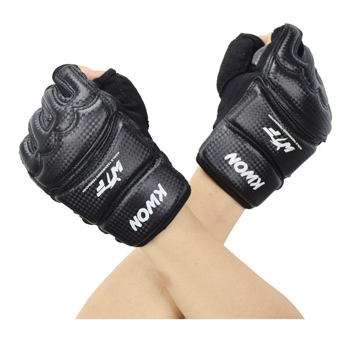 Guantes Entrenamiento Medio Dedo MMA Boxeo KB MT Negro 1