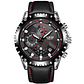 Reloj Hombre LIGE 9821 Cronografo 3Bar Pulso Cuero Negro - Miniatura 1