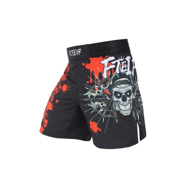 Pantaloneta Hombre SUOTF MMA Calavera Muay Thai Boxeo 12038 Rojo 1