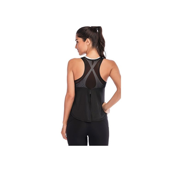 Camiseta Deportiva Sin Mangas Poliester 3013 Negro 3