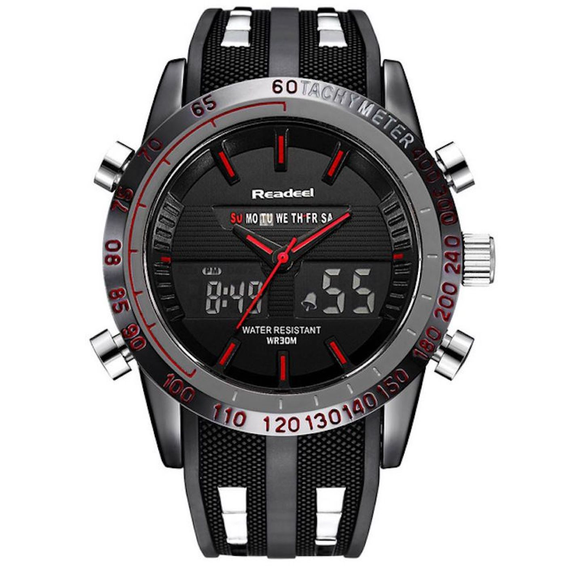 Reloj Deportivo Hombre Digital Analogico Militar PS288 Rojo 1
