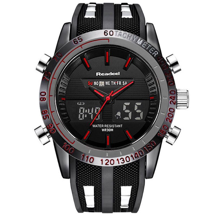 Reloj Deportivo Hombre Digital Analogico Militar PS288 Rojo 1