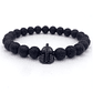 Pulsera Casco Helmet Medieval Piedras Lava Negro - Miniatura 3