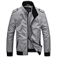 Chaquetas Hombre Casuales Ajustada Cuello Alto 728 Gris - Miniatura 1