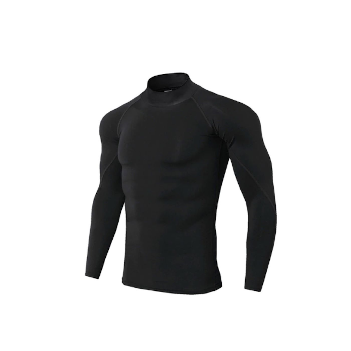 Camiseta Deportiva Hombre Respirable Manga Larga 12033 Negro 1